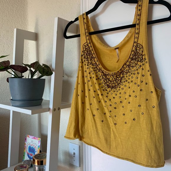 FREE PEOPLE 🌞beaded / embellished racerback tank - Picture 2 of 7